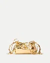 Veronica Beard Small Ruched Metallic Leather Clutch Bag In Gold