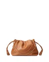 Veronica Beard Stash Ruched Leather Shoulder Bag In Hazelwood