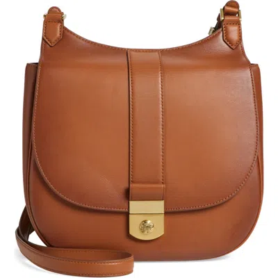 Veronica Beard Stash Leather Crossbody Bag In Burnished Hazelwood