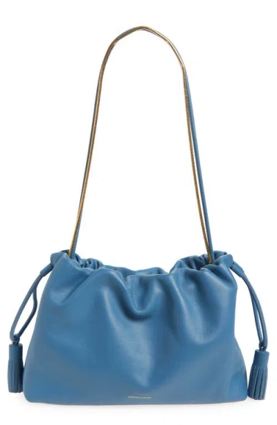 Veronica Beard Stash Leather Shoulder Bag In Blue