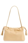 Veronica Beard Stash Leather Shoulder Bag In Sand