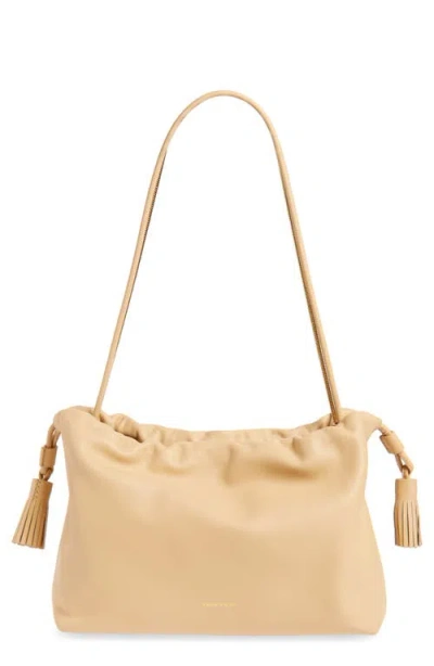 Veronica Beard Stash Leather Shoulder Bag In Sand