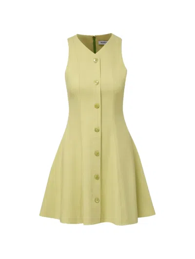 Veronica Beard Steiner Button-front Mini Dress In Yellow