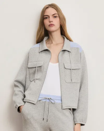 Veronica Beard Stellant Stretch-scuba Jacket In Gray