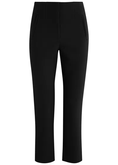 Veronica Beard Stila Cropped Slim-leg Jersey Trousers In Black