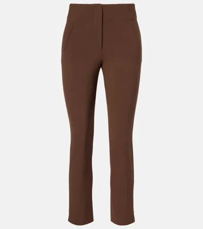 Veronica Beard Stila Cropped Slim Pants In Brown