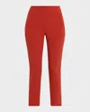 Veronica Beard Stila Slim Cropped Pants In Red