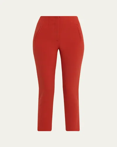 Veronica Beard Stila Slim Cropped Pants In Red