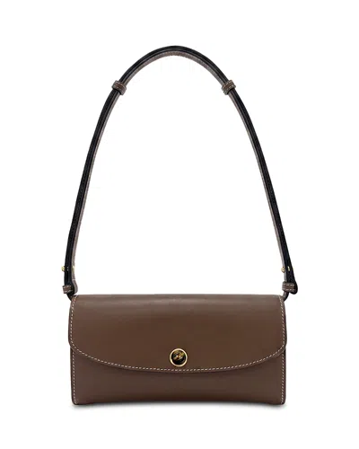 Veronica Beard Stitched Leather Crossbody In Brown