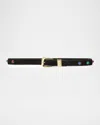 Veronica Beard Stone-embellished Suede Belt In Black