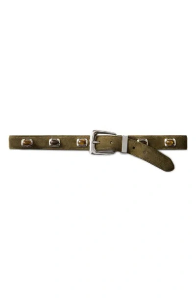 Veronica Beard Stone Embellished Suede Belt In Multi