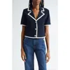 Veronica Beard Stovall Contrast Detail Crop Knit Jacket
