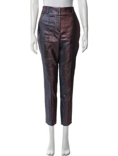 Pre-owned Veronica Beard Straight Leg Pants In Blue/metallic