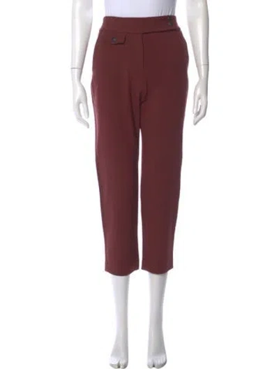 Pre-owned Veronica Beard Straight Leg Pants In Burgundy
