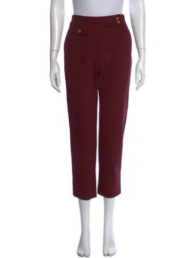 Pre-owned Veronica Beard Straight Leg Pants In Burgundy