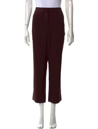 Pre-owned Veronica Beard Straight Leg Pants In Burgundy