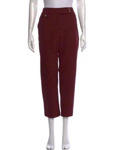 Pre-owned Veronica Beard Straight Leg Pants In Burgundy