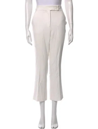 Pre-owned Veronica Beard Straight Leg Pants In White