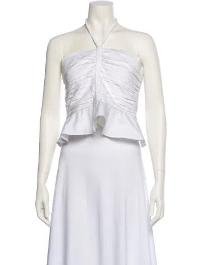 Pre-owned Veronica Beard Strapless Crop Top In White