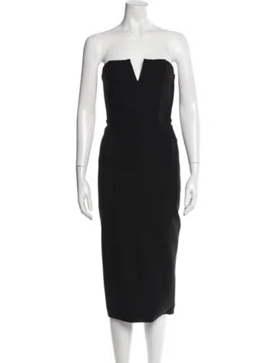 Pre-owned Veronica Beard Strapless Knee-length Dress In Black
