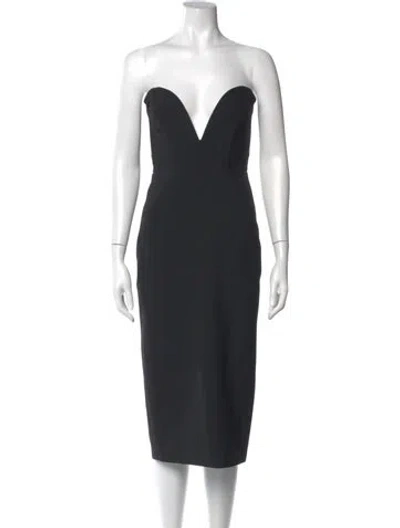Pre-owned Veronica Beard Strapless Knee-length Dress In Black