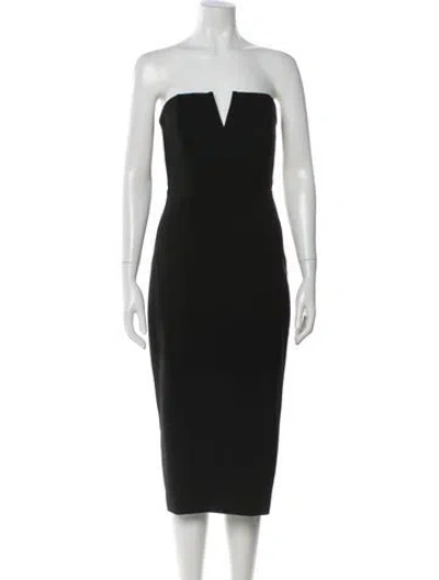 Pre-owned Veronica Beard Strapless Knee-length Dress In Black