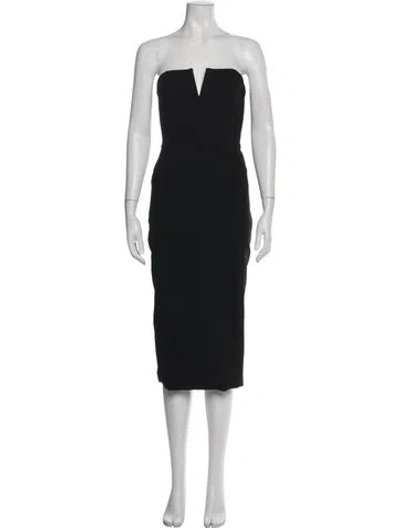 Pre-owned Veronica Beard Strapless Knee-length Dress In Black