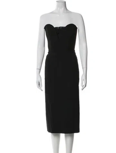 Pre-owned Veronica Beard Strapless Knee-length Dress In Black