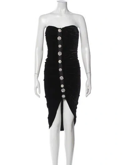 Pre-owned Veronica Beard Strapless Knee-length Dress In Black
