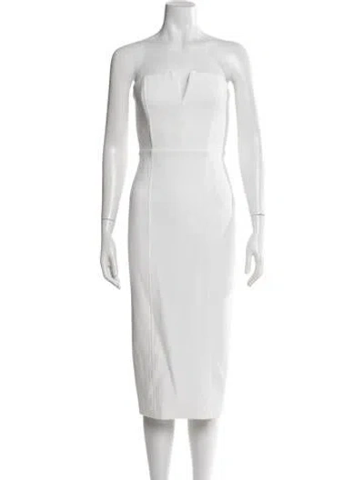 Pre-owned Veronica Beard Strapless Knee-length Dress In Neutrals