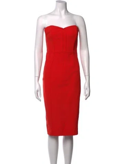 Pre-owned Veronica Beard Strapless Knee-length Dress W/ Tags In Red