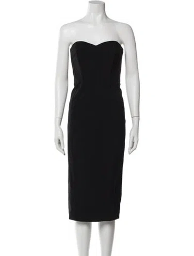 Pre-owned Veronica Beard Strapless Midi Length Dress In Black