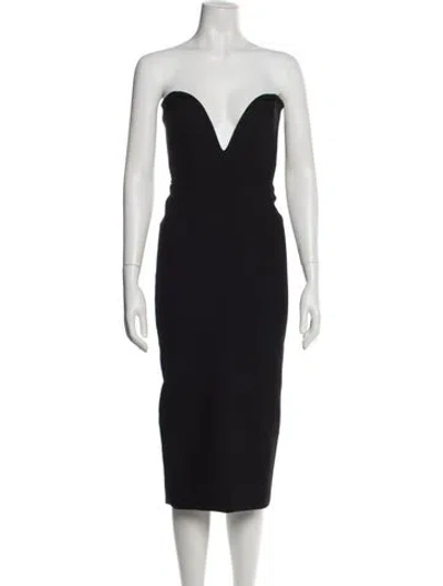 Pre-owned Veronica Beard Strapless Midi Length Dress In Black