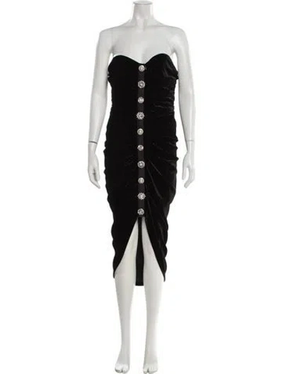 Pre-owned Veronica Beard Strapless Midi Length Dress In Black