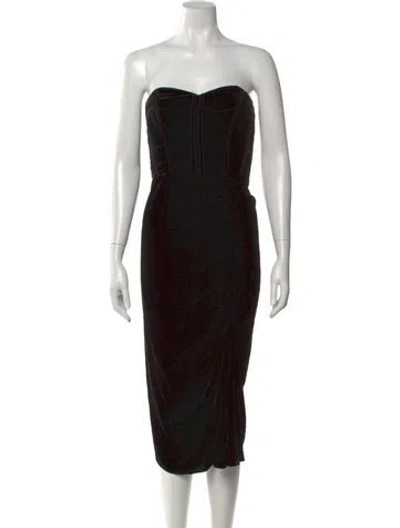 Pre-owned Veronica Beard Strapless Midi Length Dress In Black