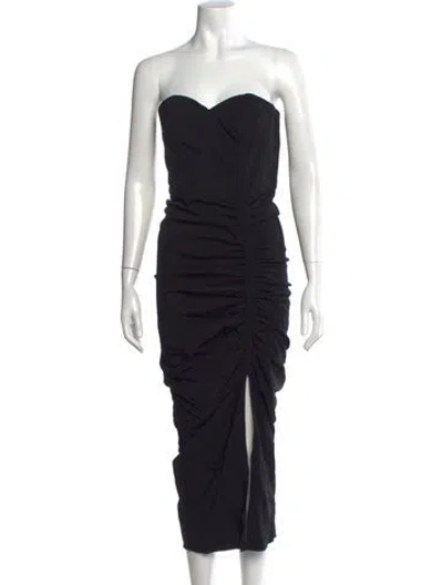 Pre-owned Veronica Beard Strapless Midi Length Dress In Black