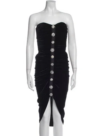 Pre-owned Veronica Beard Strapless Midi Length Dress In Black