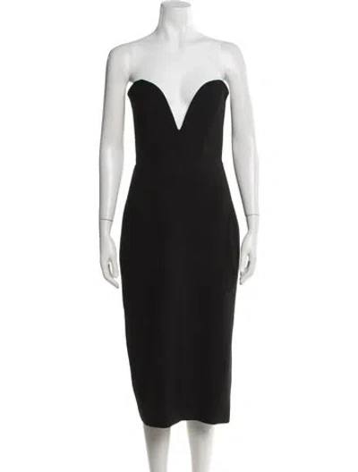 Pre-owned Veronica Beard Strapless Midi Length Dress In Black