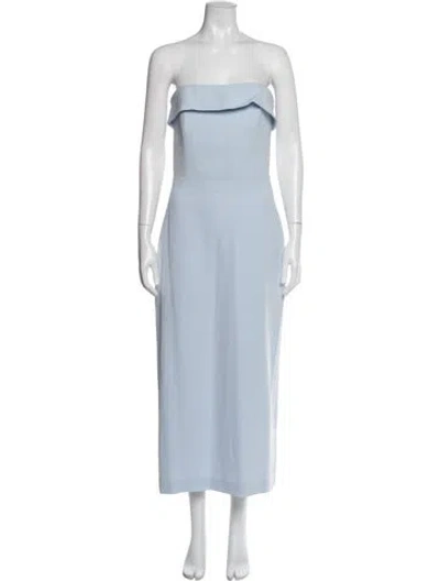 Pre-owned Veronica Beard Strapless Midi Length Dress In Blue