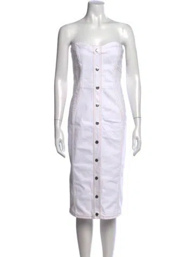 Pre-owned Veronica Beard Strapless Midi Length Dress In White