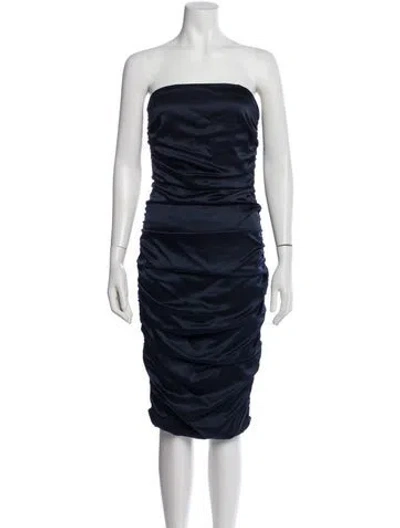 Pre-owned Veronica Beard Strapless Mini Dress In Blue
