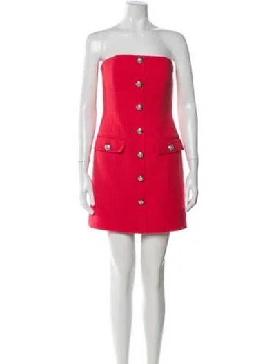 Pre-owned Veronica Beard Strapless Mini Dress In Red