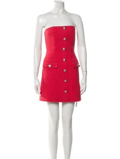 Pre-owned Veronica Beard Strapless Mini Dress In Red