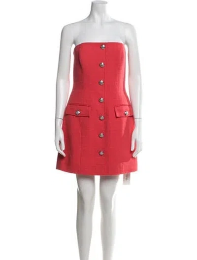 Pre-owned Veronica Beard Strapless Mini Dress In Red