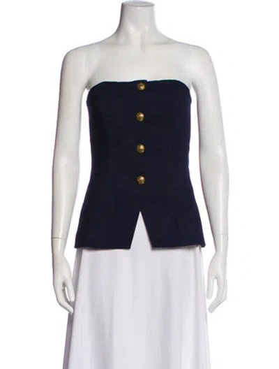 Pre-owned Veronica Beard Strapless Top In Blue