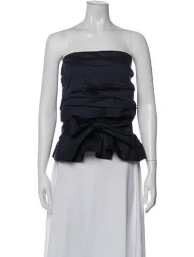 Pre-owned Veronica Beard Strapless Top In Blue