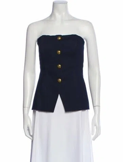 Pre-owned Veronica Beard Strapless Top In Blue