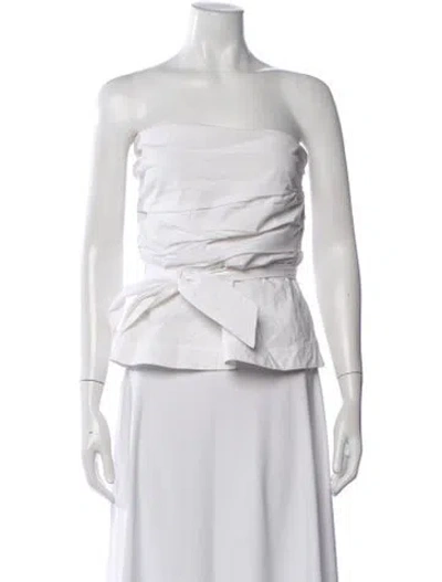 Pre-owned Veronica Beard Strapless Top In Neutrals