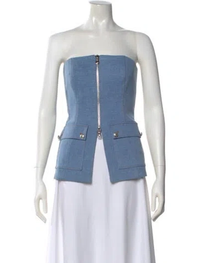 Pre-owned Veronica Beard Strapless Top W/ Tags In Blue
