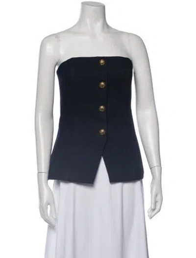 Pre-owned Veronica Beard Strapless Top W/ Tags In Blue